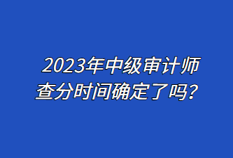 2023年中級(jí)審計(jì)師查分時(shí)間確定了嗎？