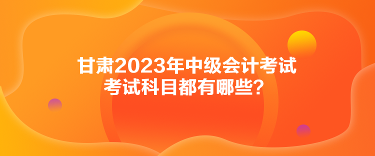 甘肅2023年中級會計考試考試科目都有哪些？