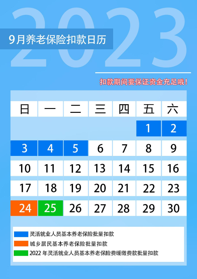有變化！注意9月養(yǎng)老保險(xiǎn)費(fèi)批量扣款時(shí)間