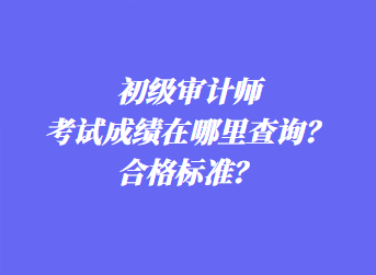 初級審計(jì)師考試成績在哪里查詢？合格標(biāo)準(zhǔn)？