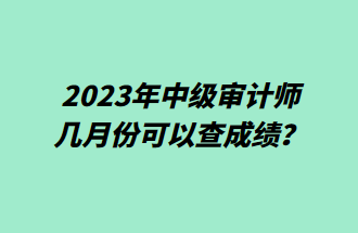 2023年中級審計師幾月份可以查成績？