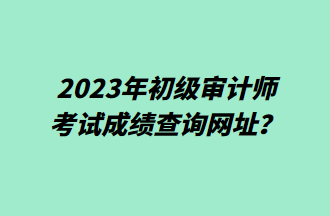 2023年初級審計師考試成績查詢網(wǎng)址？