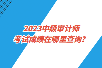 2023中級審計師考試成績在哪里查詢？