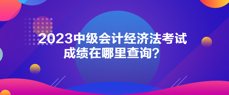 2023中級會計經(jīng)濟法考試成績在哪里查詢？