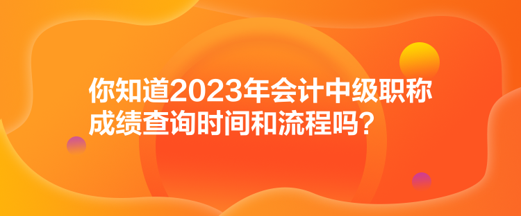 你知道2023年會(huì)計(jì)中級(jí)職稱成績查詢時(shí)間和流程嗎？