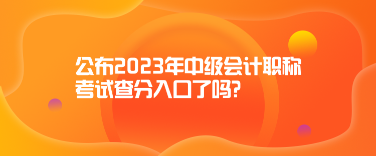 公布2023年中級(jí)會(huì)計(jì)職稱考試查分入口了嗎？