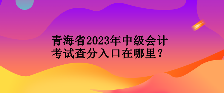 青海省2023年中級會計考試查分入口在哪里？