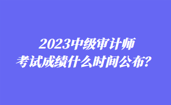 2023中級(jí)審計(jì)師考試成績(jī)什么時(shí)間公布？