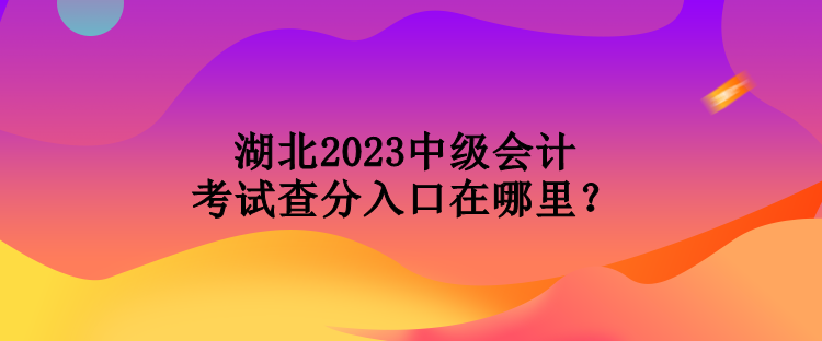 湖北2023中級會計考試查分入口在哪里？