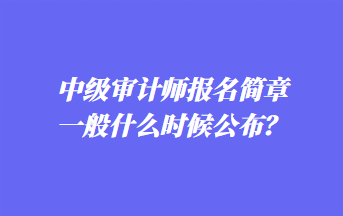 中級(jí)審計(jì)師報(bào)名簡(jiǎn)章一般什么時(shí)候公布？