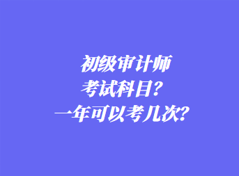 初級(jí)審計(jì)師考試科目？一年可以考幾次？