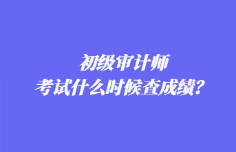 初級審計師考試什么時候查成績？