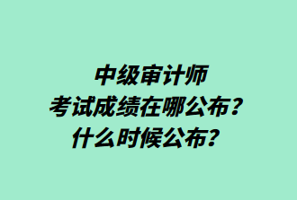 中級審計(jì)師考試成績在哪公布？什么時(shí)候公布？