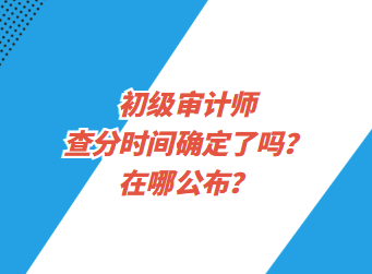 初級審計(jì)師查分時(shí)間確定了嗎？在哪公布？