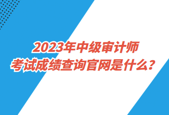 2023年中級(jí)審計(jì)師考試成績(jī)查詢官網(wǎng)是什么？