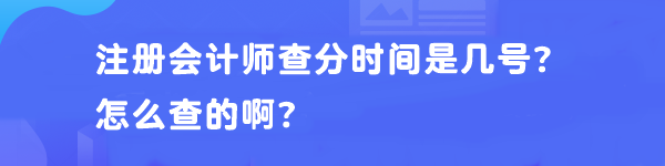 注冊會計師查分時間是幾號？怎么查的??？