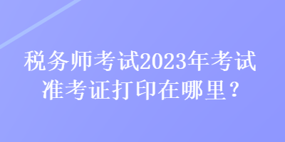 稅務(wù)師考試2023年考試準(zhǔn)考證打印在哪里？