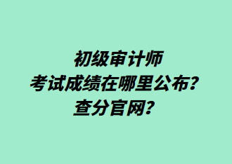 初級審計師考試成績在哪里公布？查分官網(wǎng)？