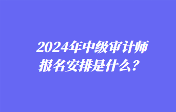 2024年中級(jí)審計(jì)師報(bào)名安排是什么？