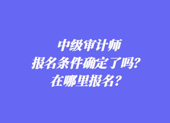 中級審計師報名條件確定了嗎？在哪里報名？