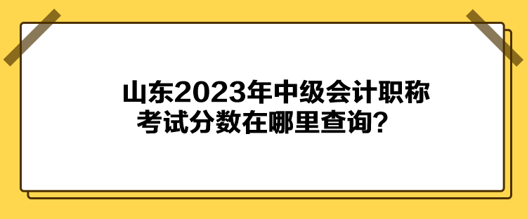 山東2023年中級(jí)會(huì)計(jì)職稱考試分?jǐn)?shù)在哪里查詢？