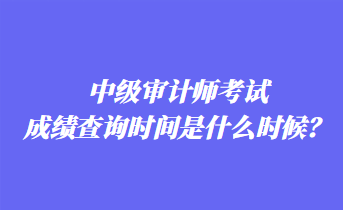 中級(jí)審計(jì)師考試成績(jī)查詢時(shí)間是什么時(shí)候？