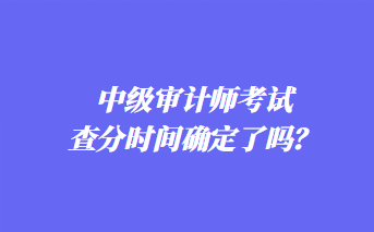 中級審計師考試查分時間確定了嗎？