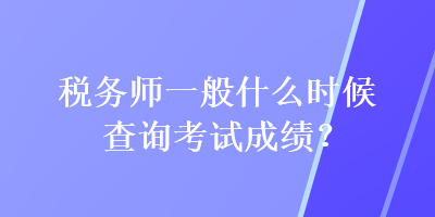 稅務(wù)師一般什么時候查詢考試成績？