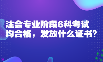 注會(huì)專業(yè)階段6科考試均合格，發(fā)放什么證書？