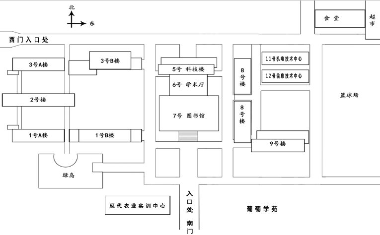 鹽城生物工程高等職業(yè)技術(shù)學(xué)?？键c(diǎn)平面示意圖