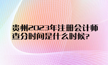 貴州2023年注冊(cè)會(huì)計(jì)師查分時(shí)間是什么時(shí)候？