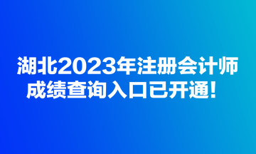 湖北2023年注冊(cè)會(huì)計(jì)師成績查詢?nèi)肟谝验_通！