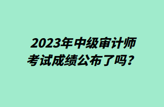 2023年中級(jí)審計(jì)師考試成績(jī)公布了嗎？