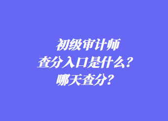 初級(jí)審計(jì)師查分入口是什么？哪天查分？