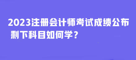 2023年注冊(cè)會(huì)計(jì)師考試成績(jī)公布 剩下科目如何學(xué)？