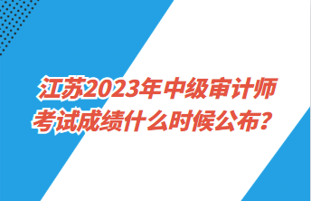 江蘇2023年中級(jí)審計(jì)師考試成績(jī)什么時(shí)候公布？