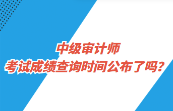 中級審計師考試成績查詢時間公布了嗎？