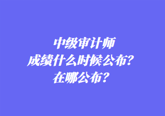 中級審計師成績什么時候公布？在哪公布？