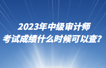 2023年中級(jí)審計(jì)師考試成績(jī)什么時(shí)候可以查？