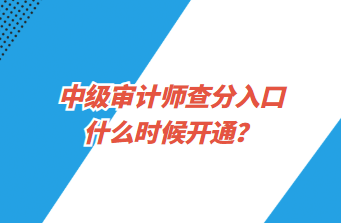 中級審計師查分入口什么時候開通？