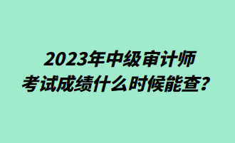 2023年中級(jí)審計(jì)師考試成績什么時(shí)候能查？