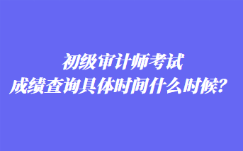 初級審計師考試成績查詢具體時間什么時候？