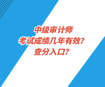 中級審計(jì)師考試成績幾年有效？查分入口？