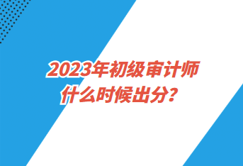 2023年初級(jí)審計(jì)師什么時(shí)候出分？