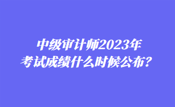 中級(jí)審計(jì)師2023年考試成績(jī)什么時(shí)候公布？