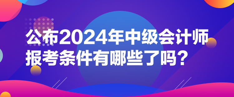 公布2024年中級(jí)會(huì)計(jì)師報(bào)考條件有哪些了嗎？