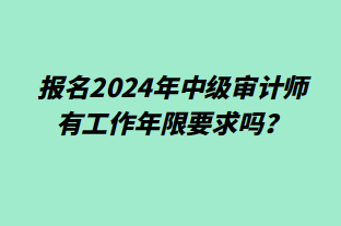 報(bào)名2024年中級(jí)審計(jì)師有工作年限要求嗎？