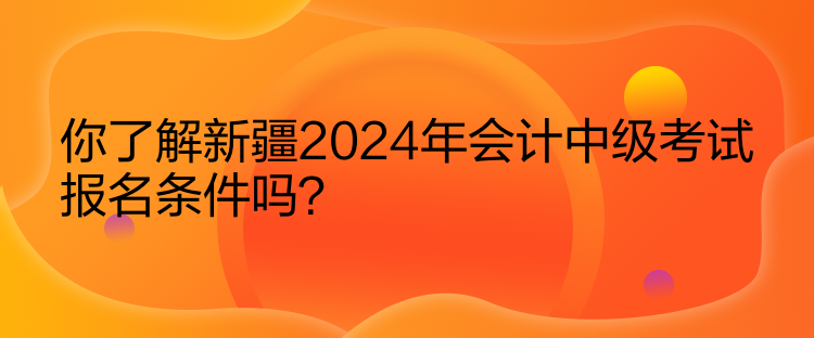 你了解新疆2024年會計中級考試報名條件嗎？