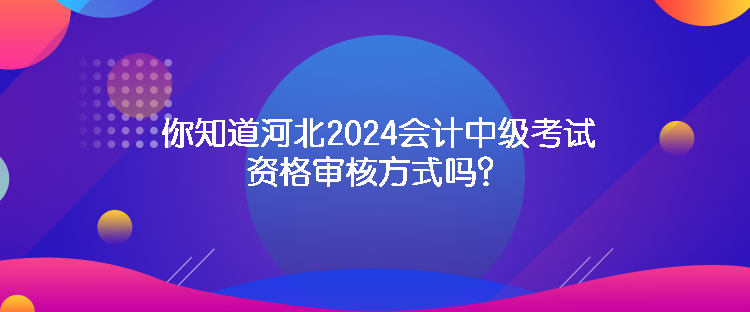 你知道河北2024會(huì)計(jì)中級(jí)考試資格審核方式嗎？