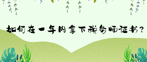 如何在一年內(nèi)拿下稅務(wù)師證書？